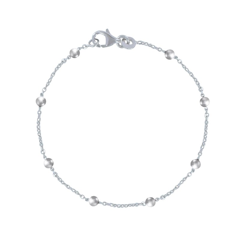 Bracelet Argent 925 Rhodié et Billes Simple