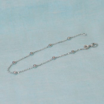 Bracelet Argent 925 Rhodié et Billes Simple