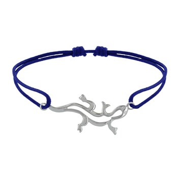 Bracelet Lien Argent 925 Salamandre - Bleu Navy