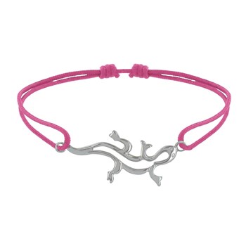 Bracelet Lien Argent 925 Salamandre - Fuchsia