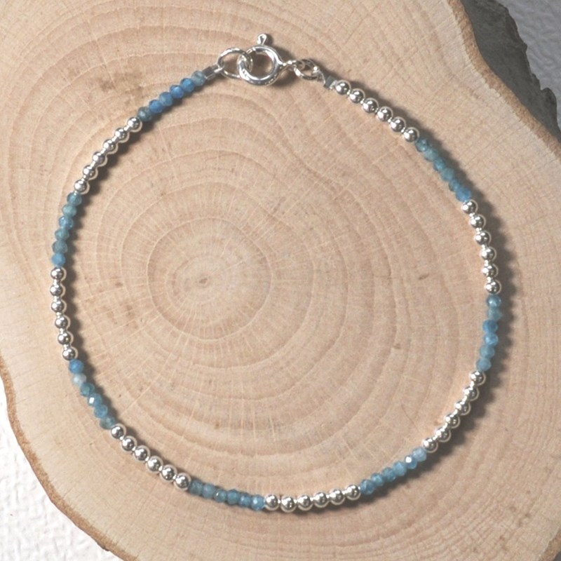 Bracelet Argent 925 Perles et Apatite Facetté M1 - vue 4