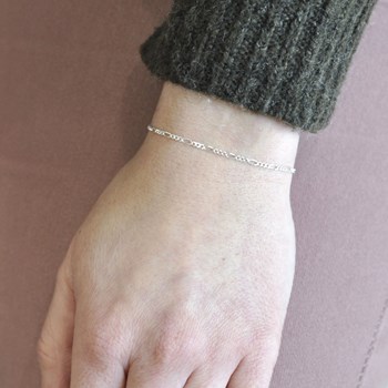 Bracelet en Argent 925 Maille Figaro 1,7mm