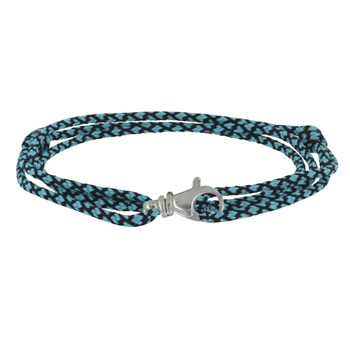 Bracelet Mixte Argent 925 Mousqueton Pivotant et Lien en Paracorde - Turquoise