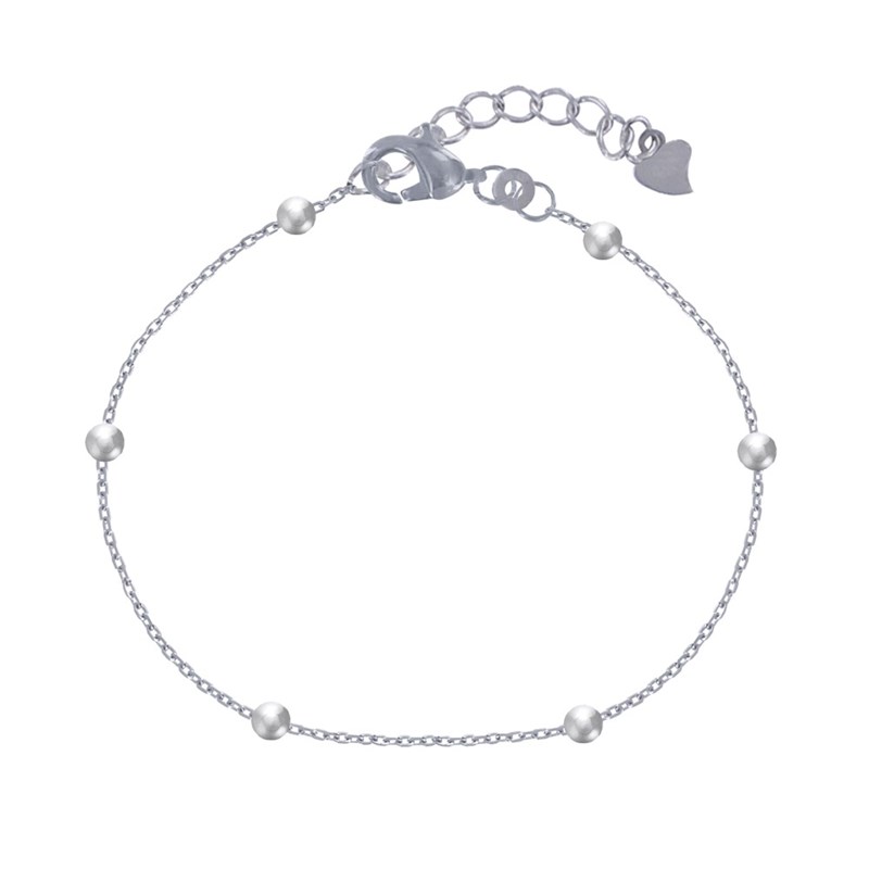 Bracelet Argent 925 Rhodié et Billes Simple 3mm