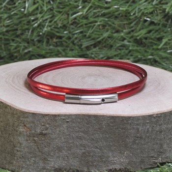 Bracelet Femme Double Tour Cuir Plat Brillant pour Poignet de 18cm - Or