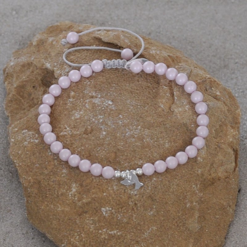 Bracelet Lien Colombe Argent 925 et Perles Rondes Nacrées - Blanc - vue 4