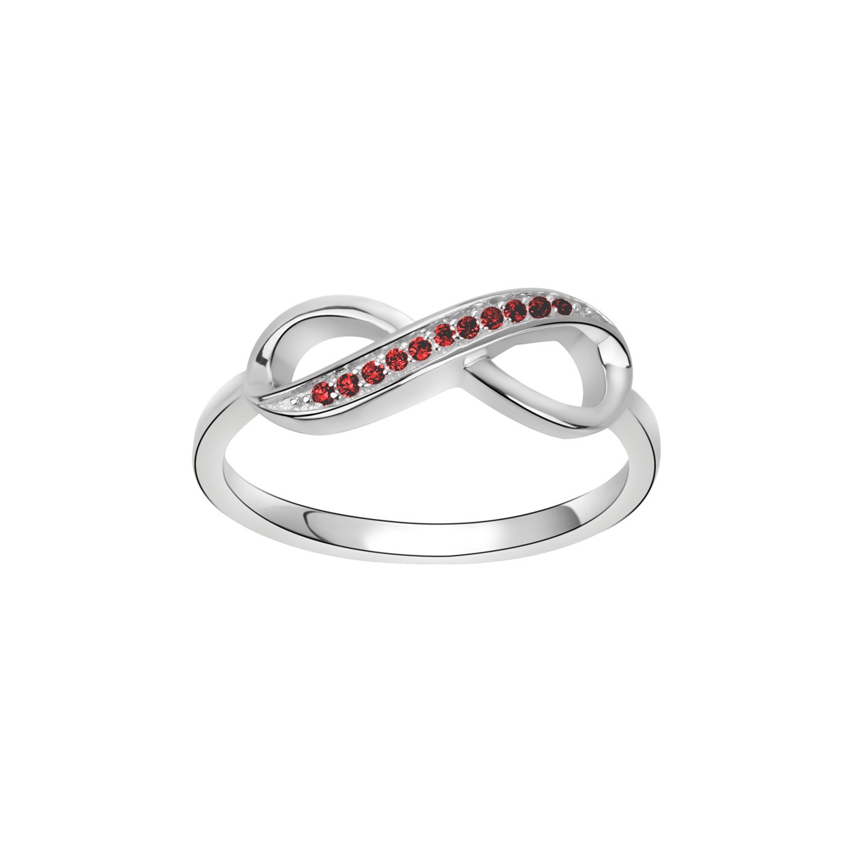 Bague en Argent avec oxyde de zirconium rouge rubis