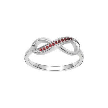 Bague en Argent avec oxyde de zirconium rouge rubis