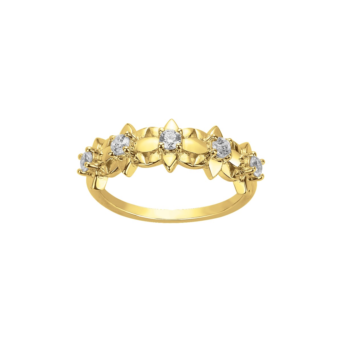 Bague en Plaqué Or avec oxyde de zirconium blanc