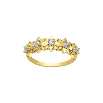 Bague en Plaqué Or avec oxyde de zirconium blanc
