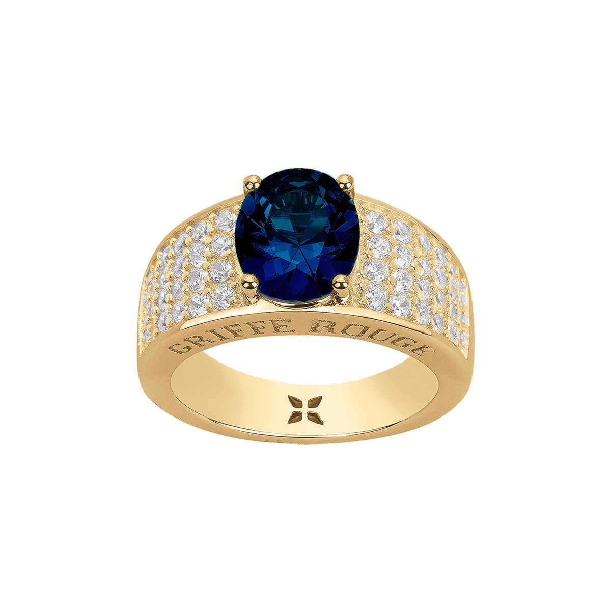 Bague Elisabeth en Plaqué Or avec oxyde de zirconium bleu saphir