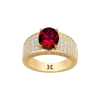 Bague Elisabeth en Plaqué Or avec oxyde de zirconium rouge rubis