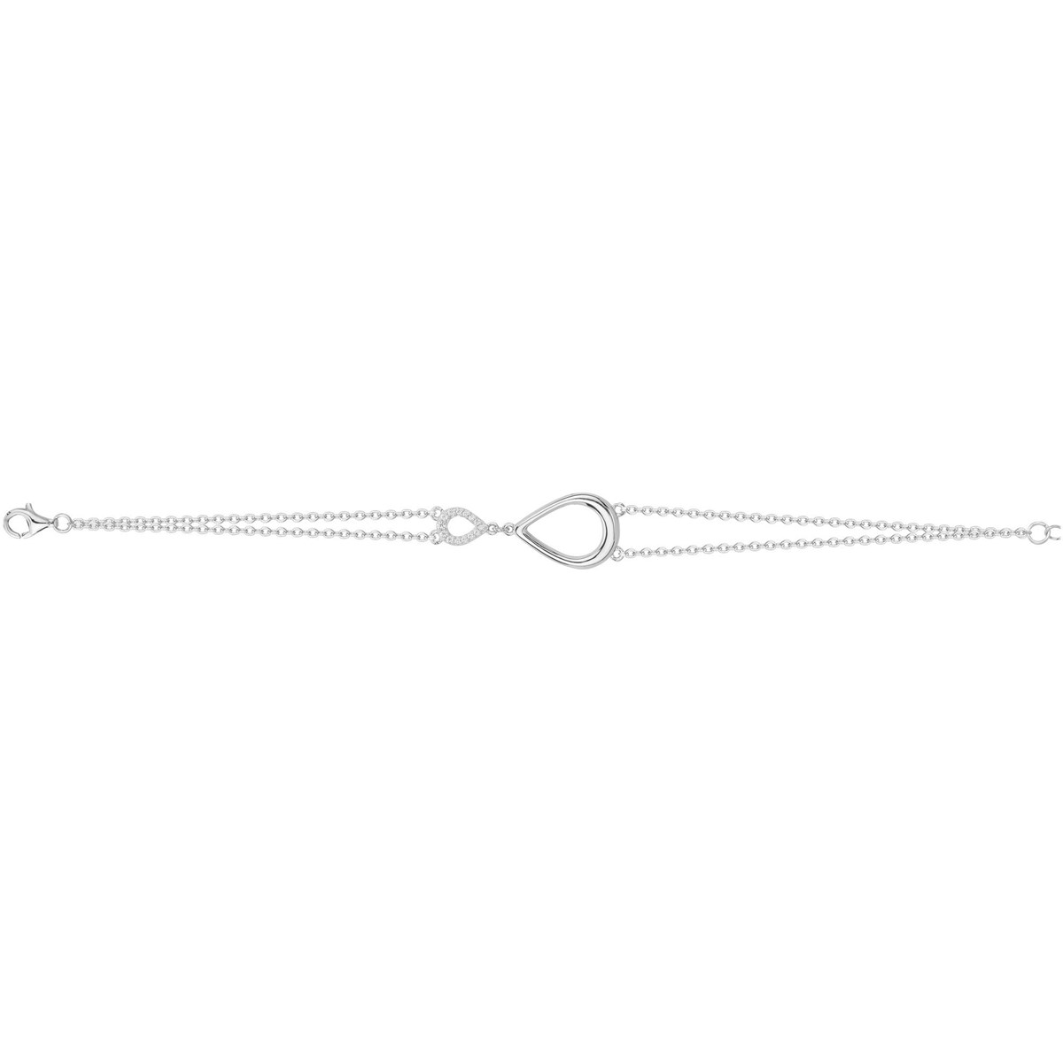 Bracelet en Argent avec oxyde de zirconium blanc