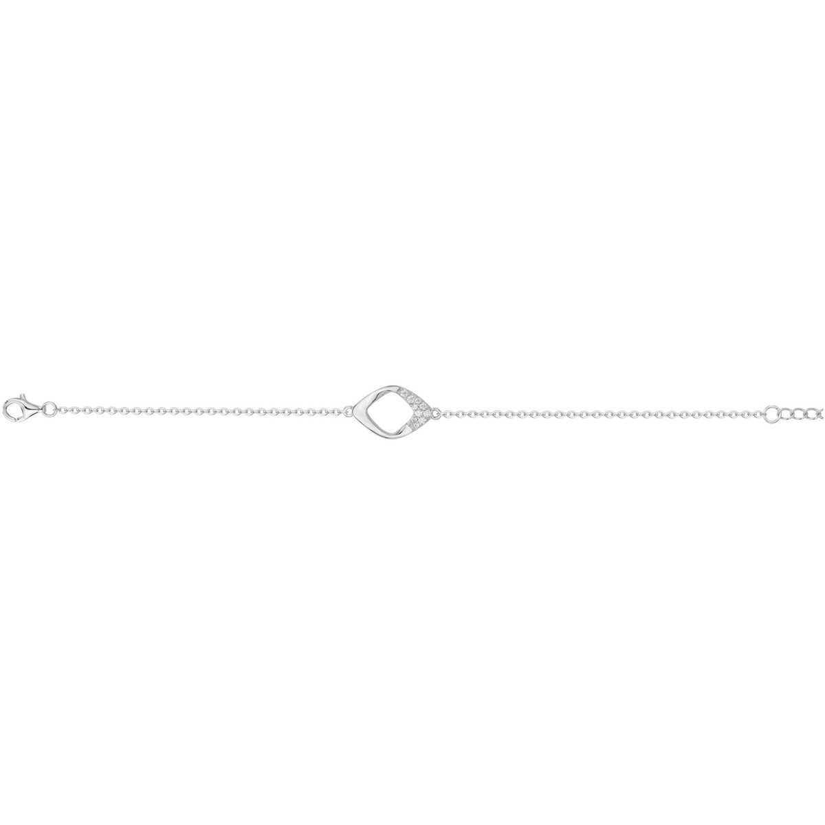 Bracelet en Argent avec oxyde de zirconium blanc
