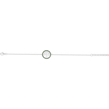 Bracelet en Argent avec oxyde de zirconium vert emeraude