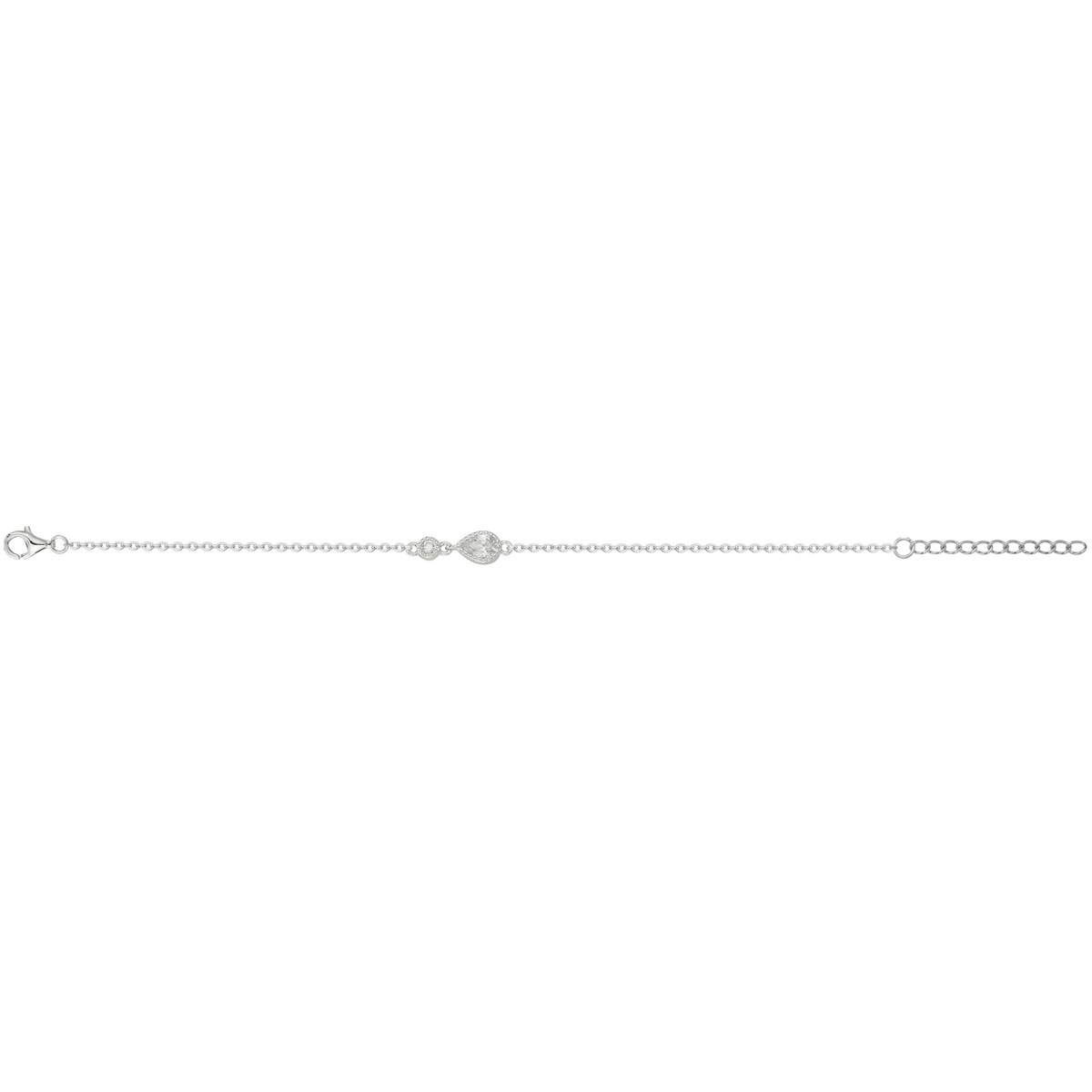 Bracelet en Argent avec oxyde de zirconium blanc