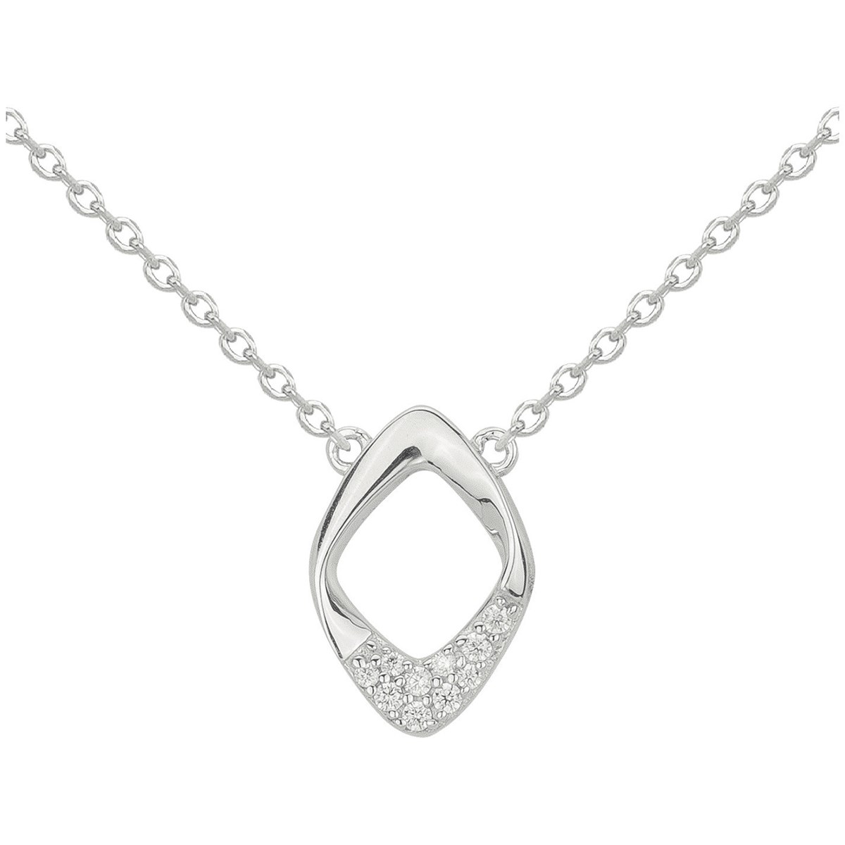 Collier en Argent avec oxyde de zirconium blanc