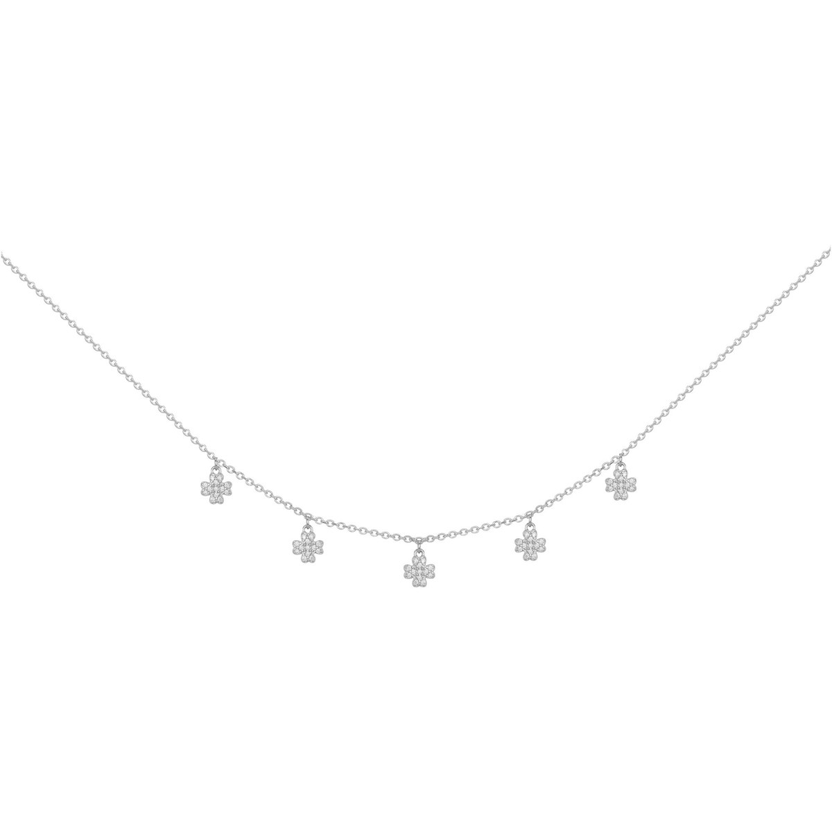 Collier en Argent avec oxyde de zirconium blanc