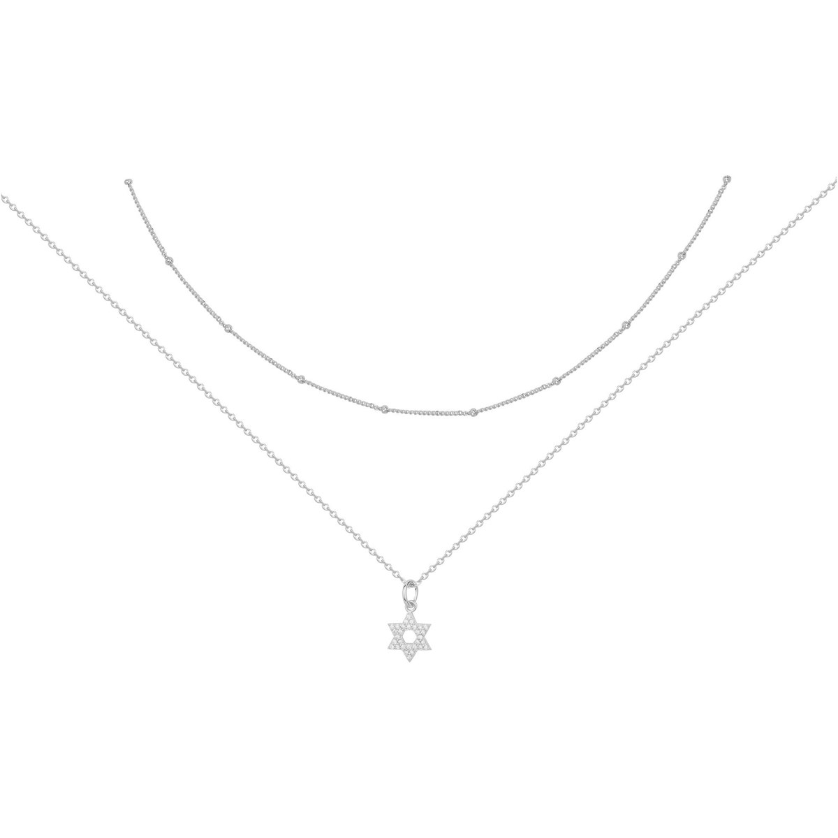 Collier en Argent avec oxyde de zirconium blanc