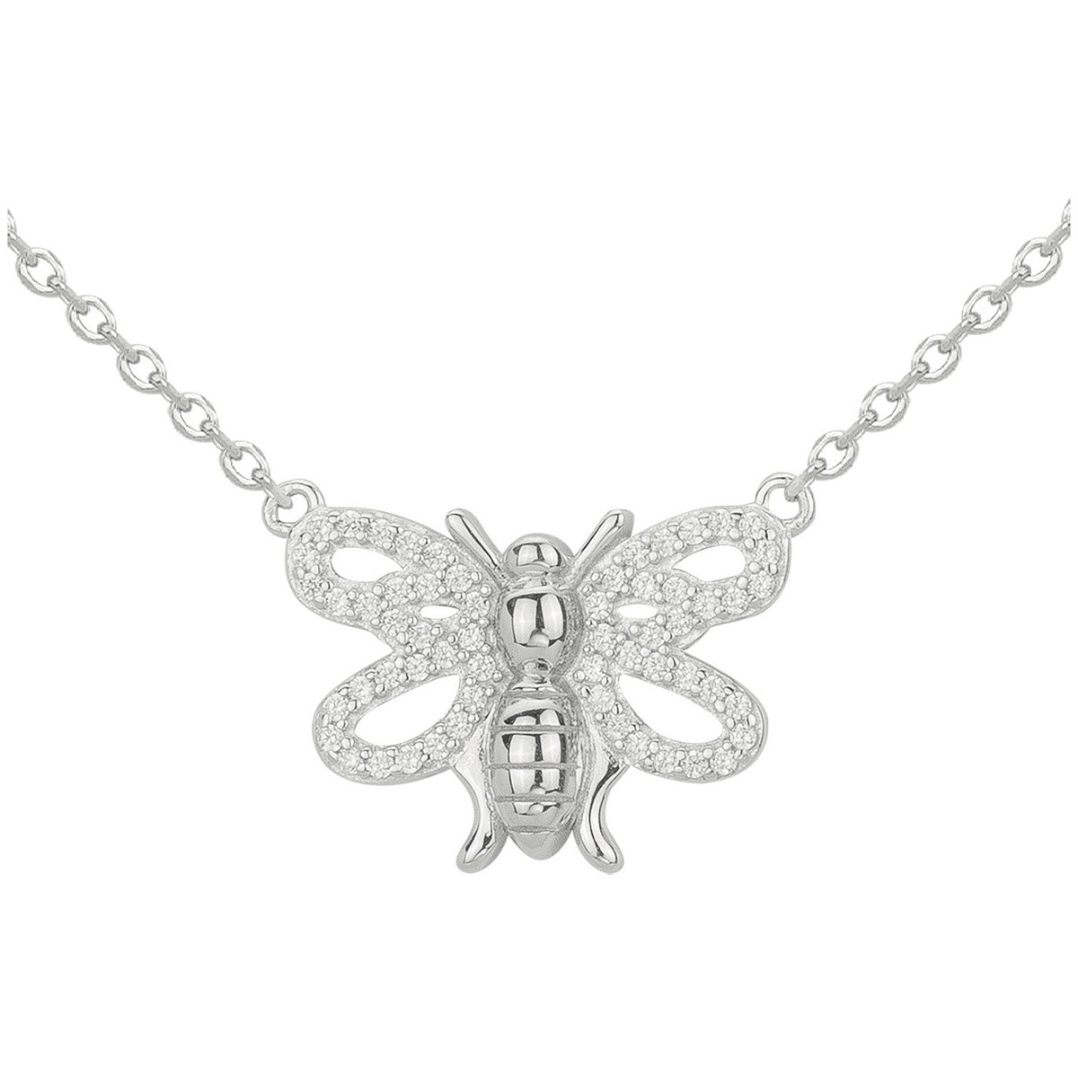 Collier en Argent avec oxyde de zirconium blanc