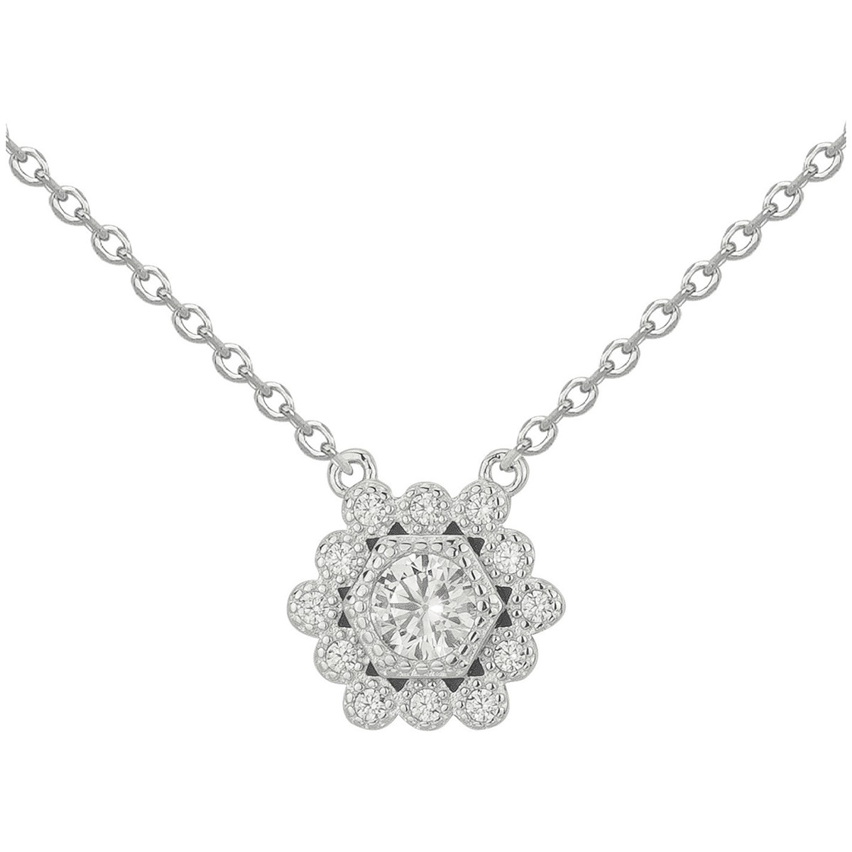 Collier en Argent avec oxyde de zirconium blanc