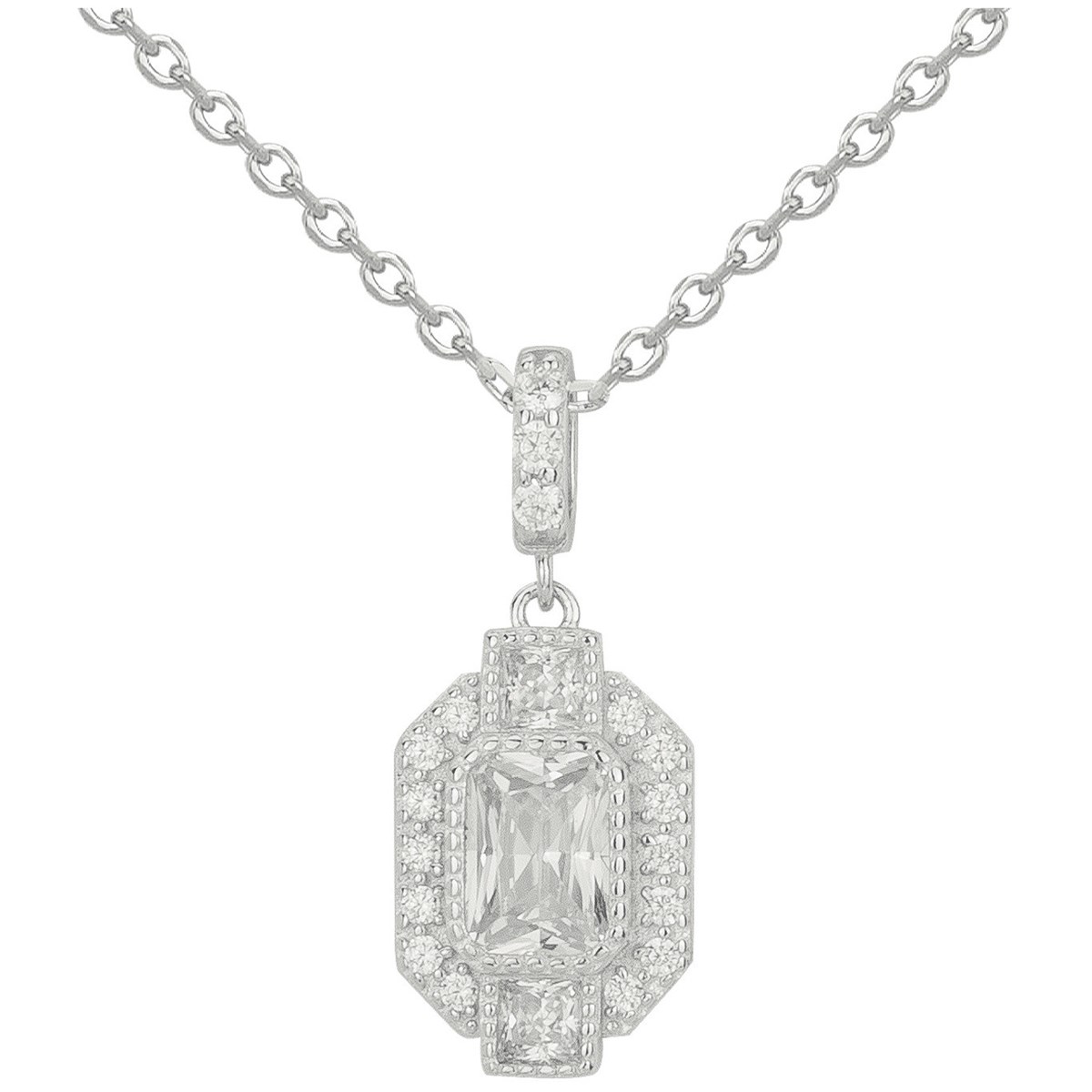 Collier en Argent avec oxyde de zirconium blanc