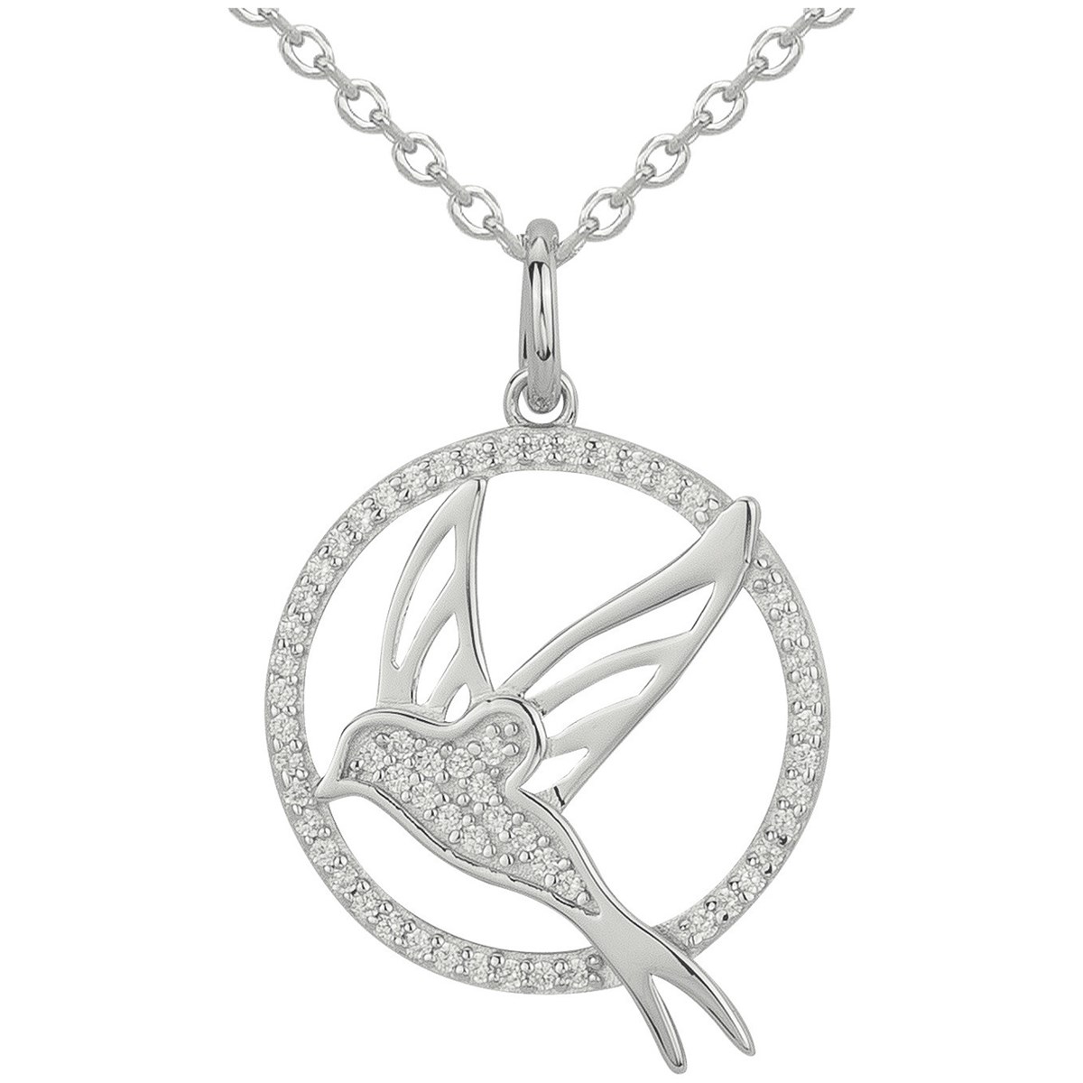 Collier en Argent avec oxyde de zirconium blanc