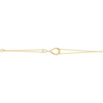 Bracelet en Plaqué Or avec oxyde de zirconium blanc