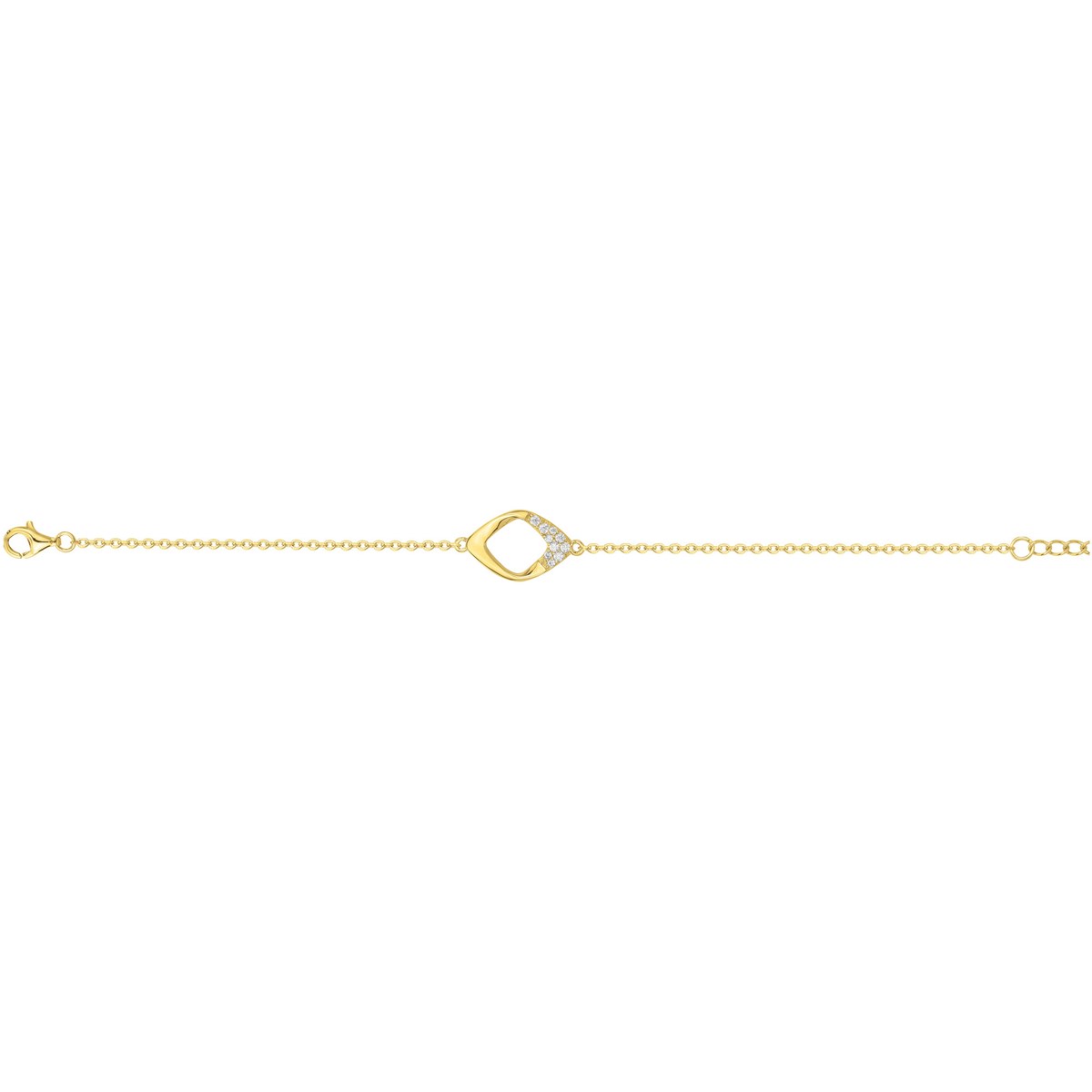 Bracelet en Plaqué Or avec oxyde de zirconium blanc