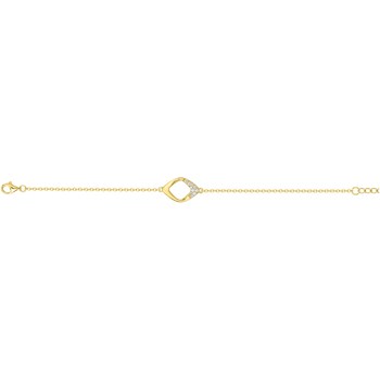 Bracelet en Plaqué Or avec oxyde de zirconium blanc