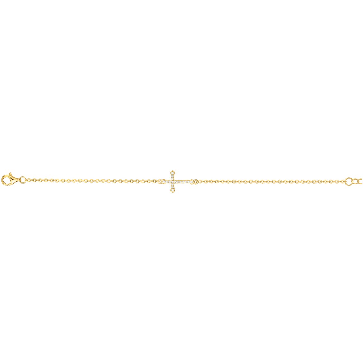 Bracelet en Plaqué Or avec oxyde de zirconium blanc