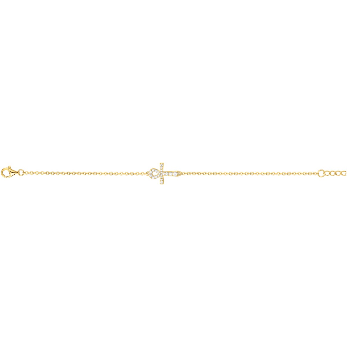 Bracelet en Plaqué Or avec oxyde de zirconium blanc