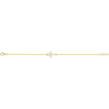Bracelet en Plaqué Or avec oxyde de zirconium blanc