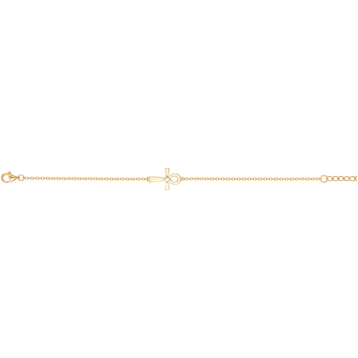 Bracelet en Plaqué Or avec oxyde de zirconium blanc