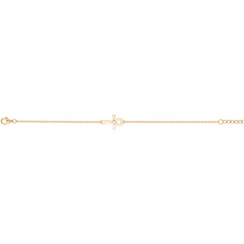 Bracelet en Plaqué Or avec oxyde de zirconium blanc