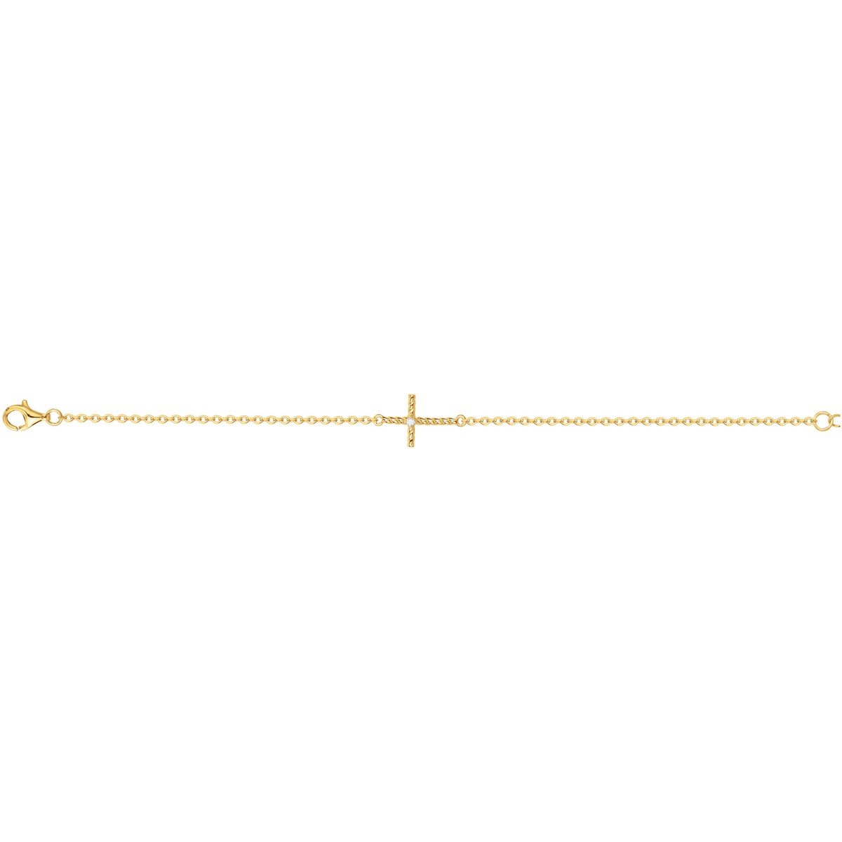 Bracelet en Plaqué Or avec oxyde de zirconium blanc