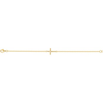 Bracelet en Plaqué Or avec oxyde de zirconium blanc