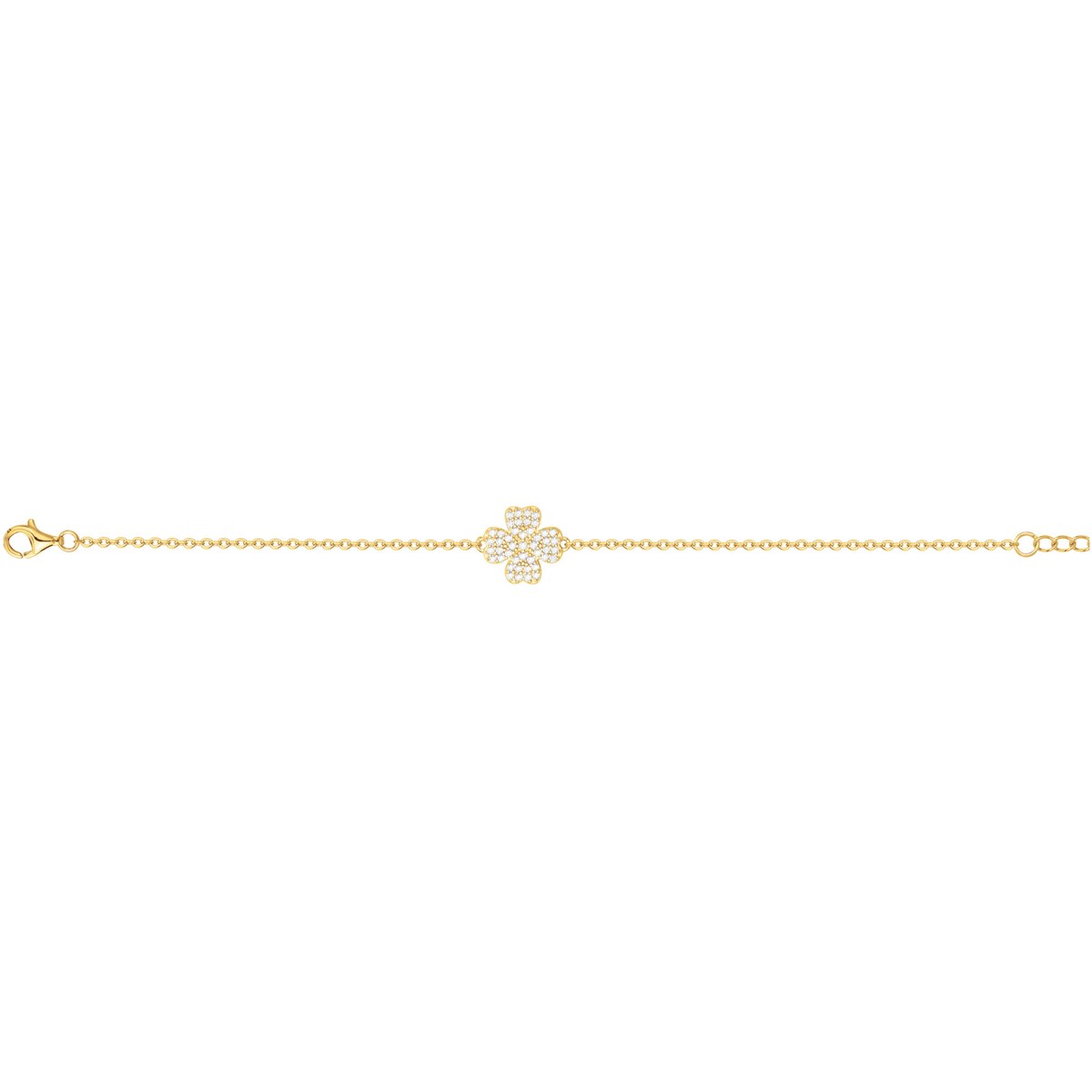 Bracelet en Plaqué Or avec oxyde de zirconium blanc