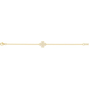 Bracelet en Plaqué Or avec oxyde de zirconium blanc