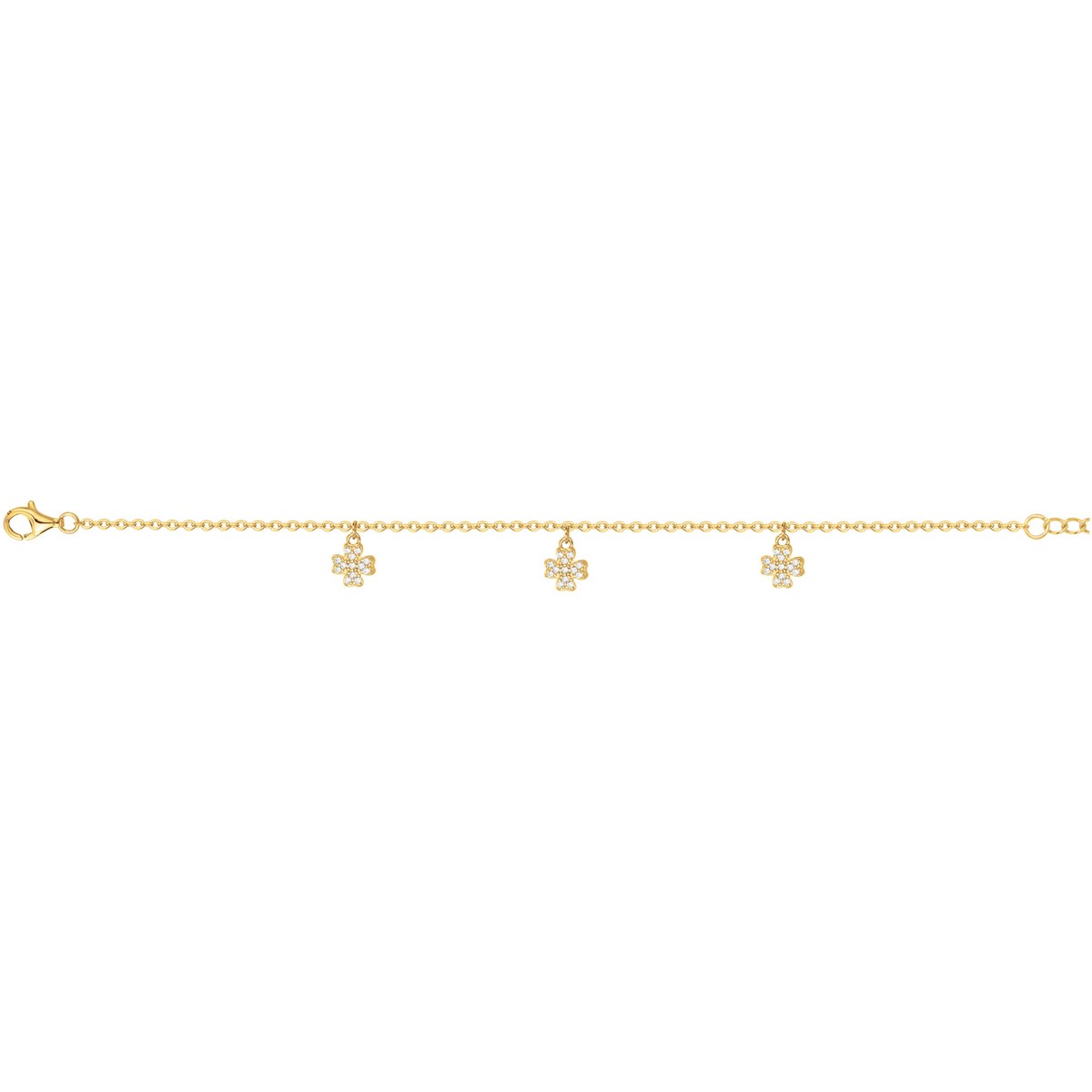 Bracelet en Plaqué Or avec oxyde de zirconium blanc