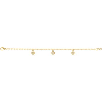 Bracelet en Plaqué Or avec oxyde de zirconium blanc