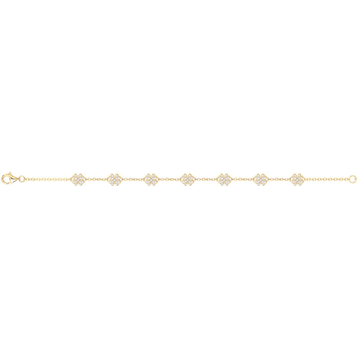 Bracelet en Plaqué Or avec oxyde de zirconium blanc