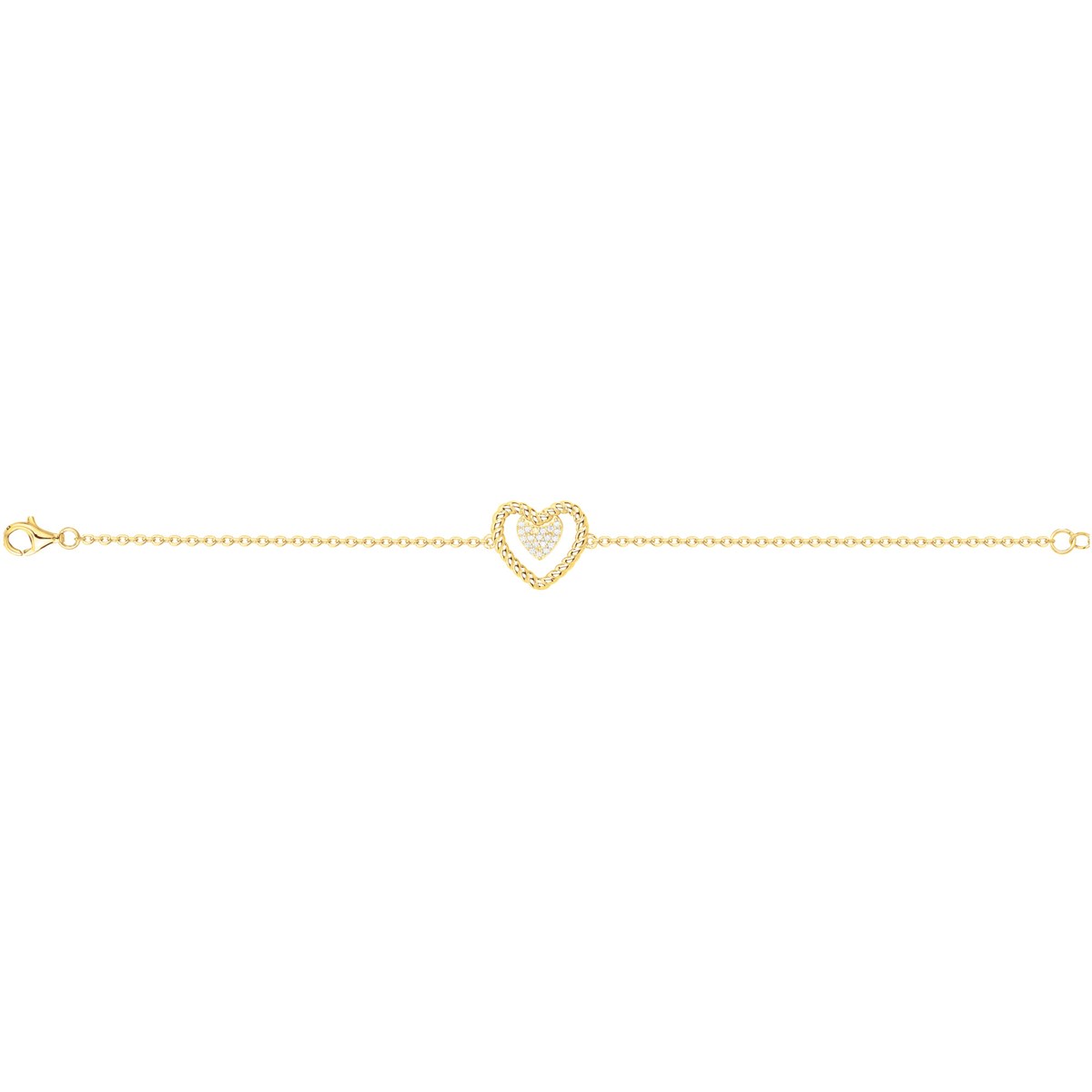 Bracelet en Plaqué Or avec oxyde de zirconium blanc