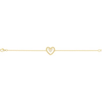 Bracelet en Plaqué Or avec oxyde de zirconium blanc