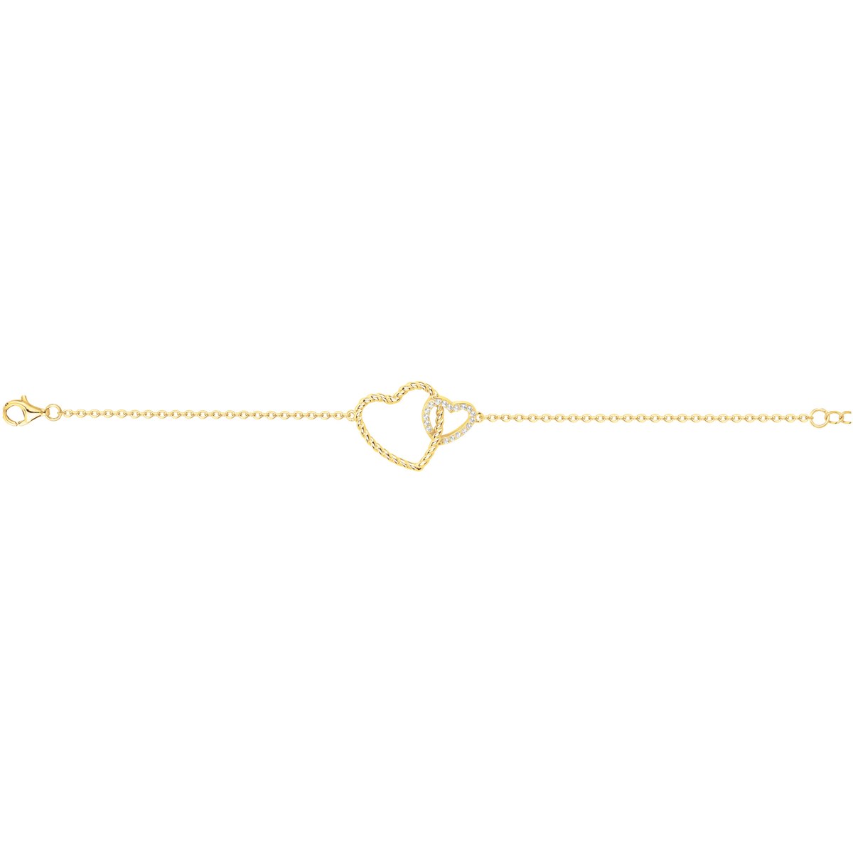 Bracelet en Plaqué Or avec oxyde de zirconium blanc