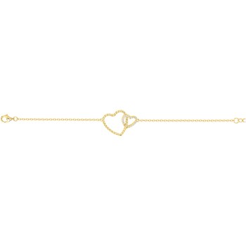 Bracelet en Plaqué Or avec oxyde de zirconium blanc
