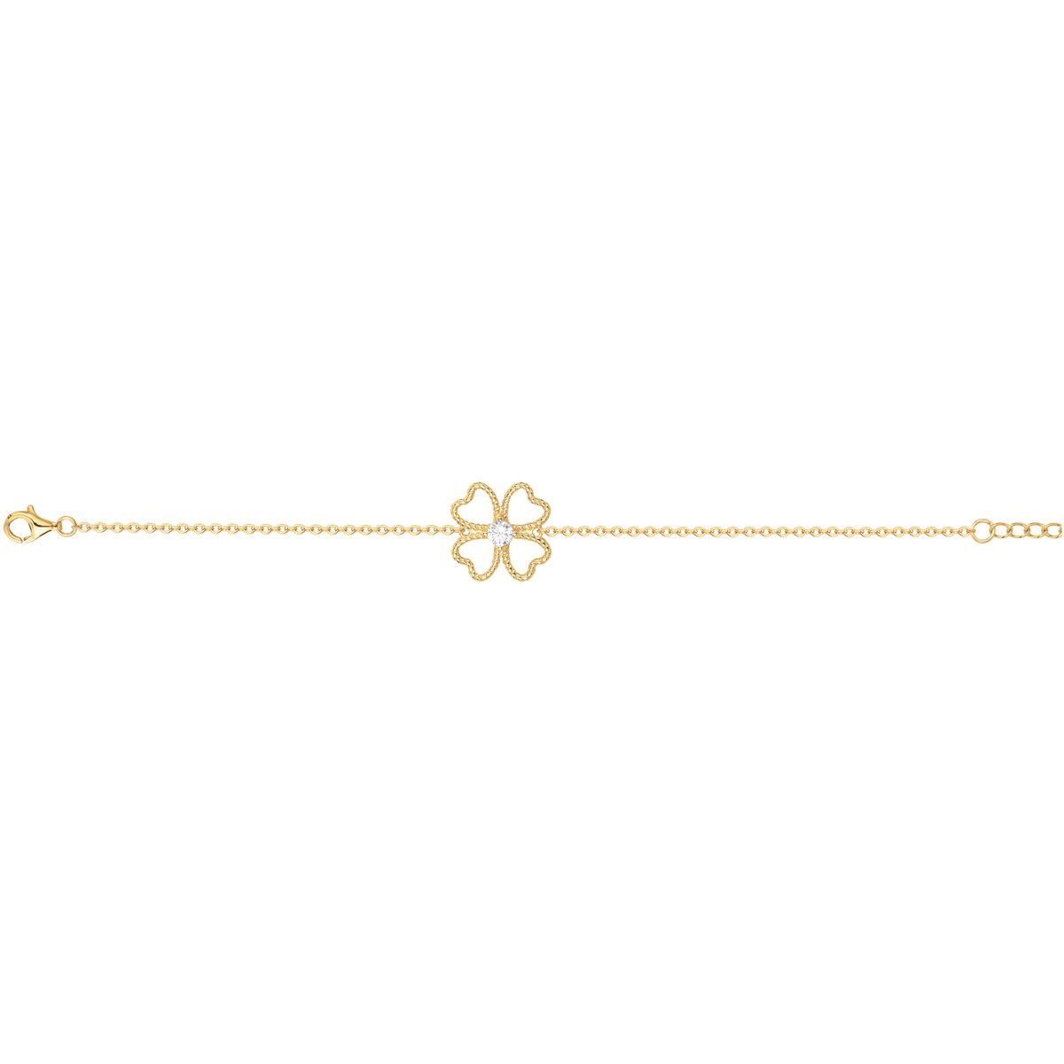 Bracelet en Plaqué Or avec oxyde de zirconium blanc