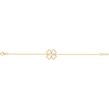 Bracelet en Plaqué Or avec oxyde de zirconium blanc