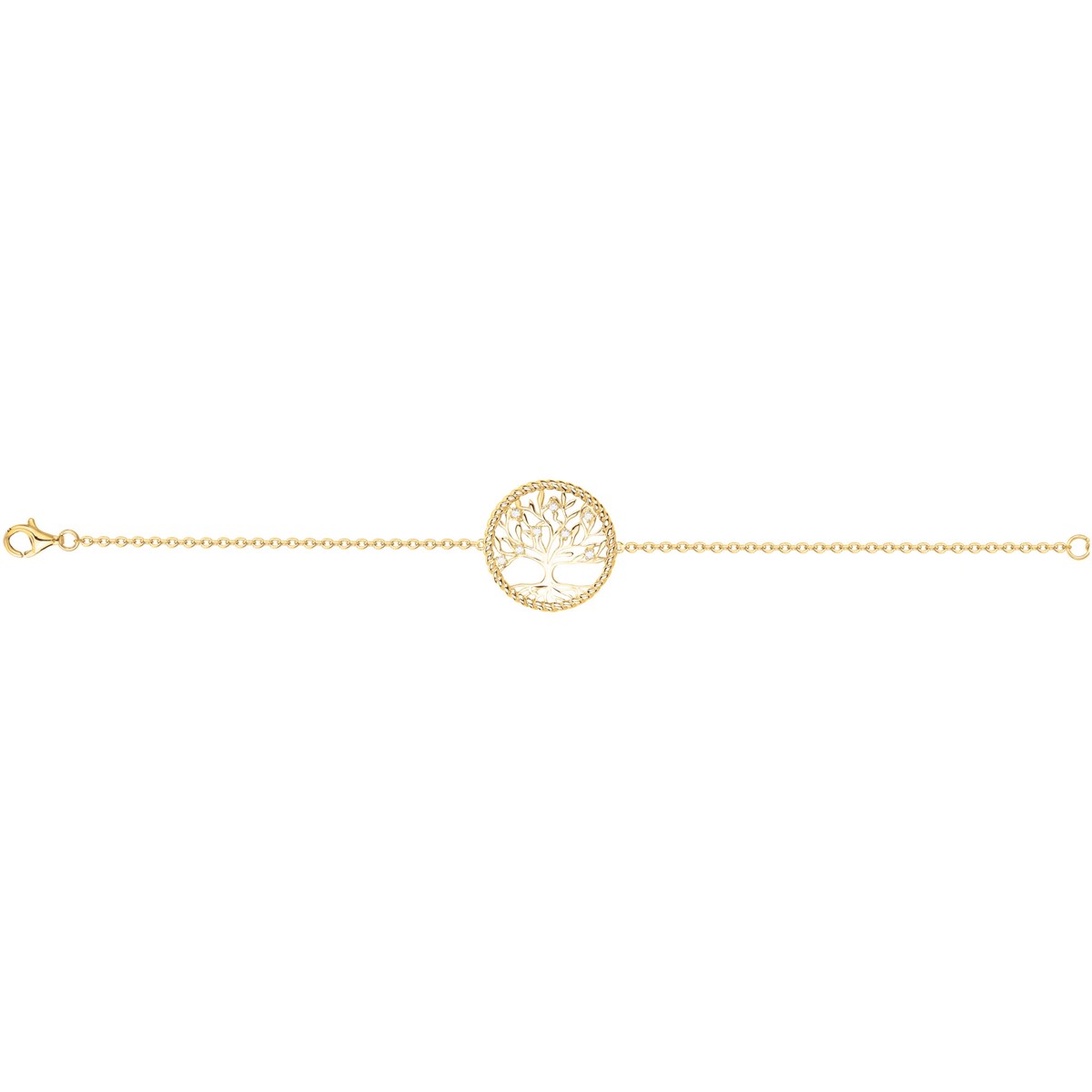 Bracelet en Plaqué Or avec oxyde de zirconium blanc