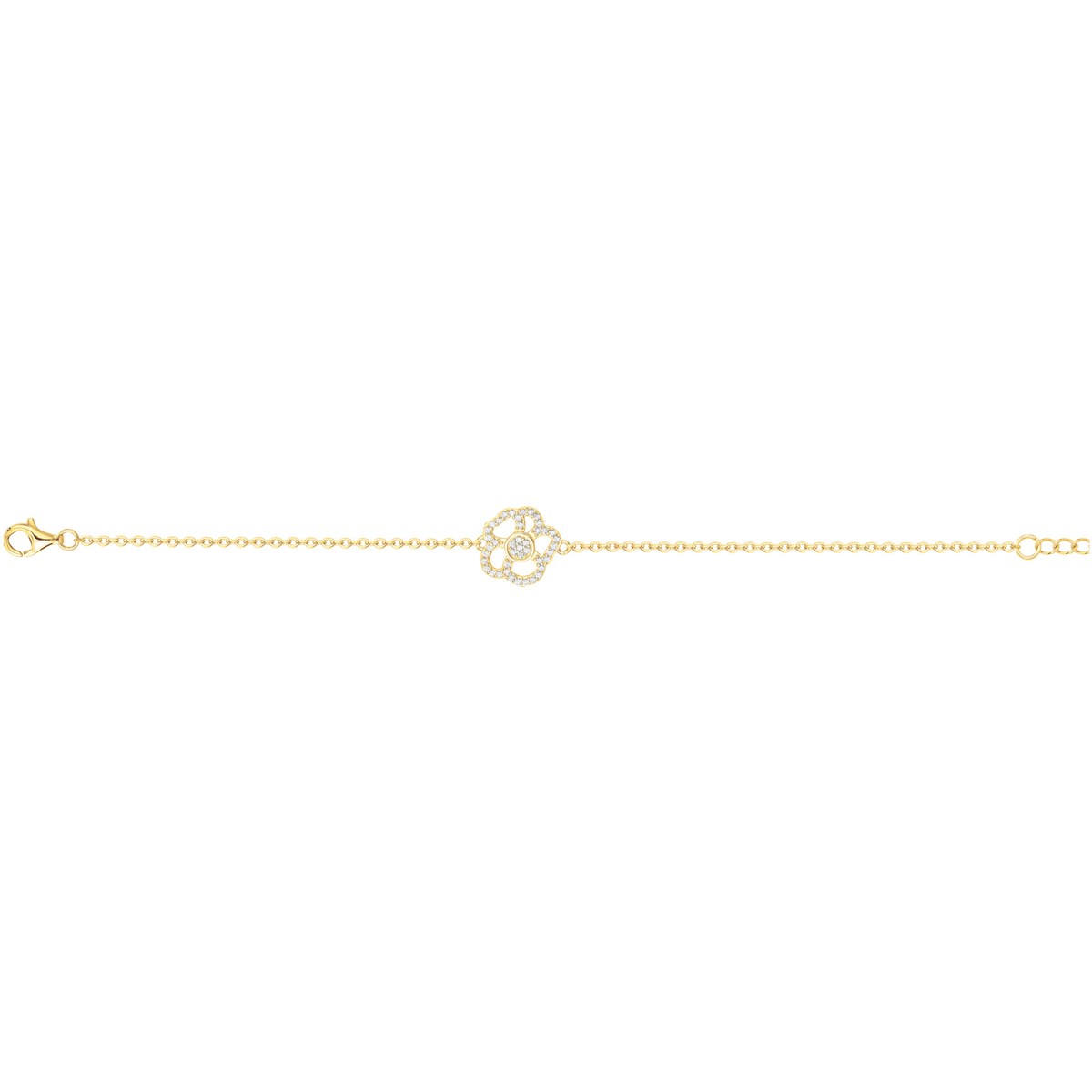 Bracelet en Plaqué Or avec oxyde de zirconium blanc